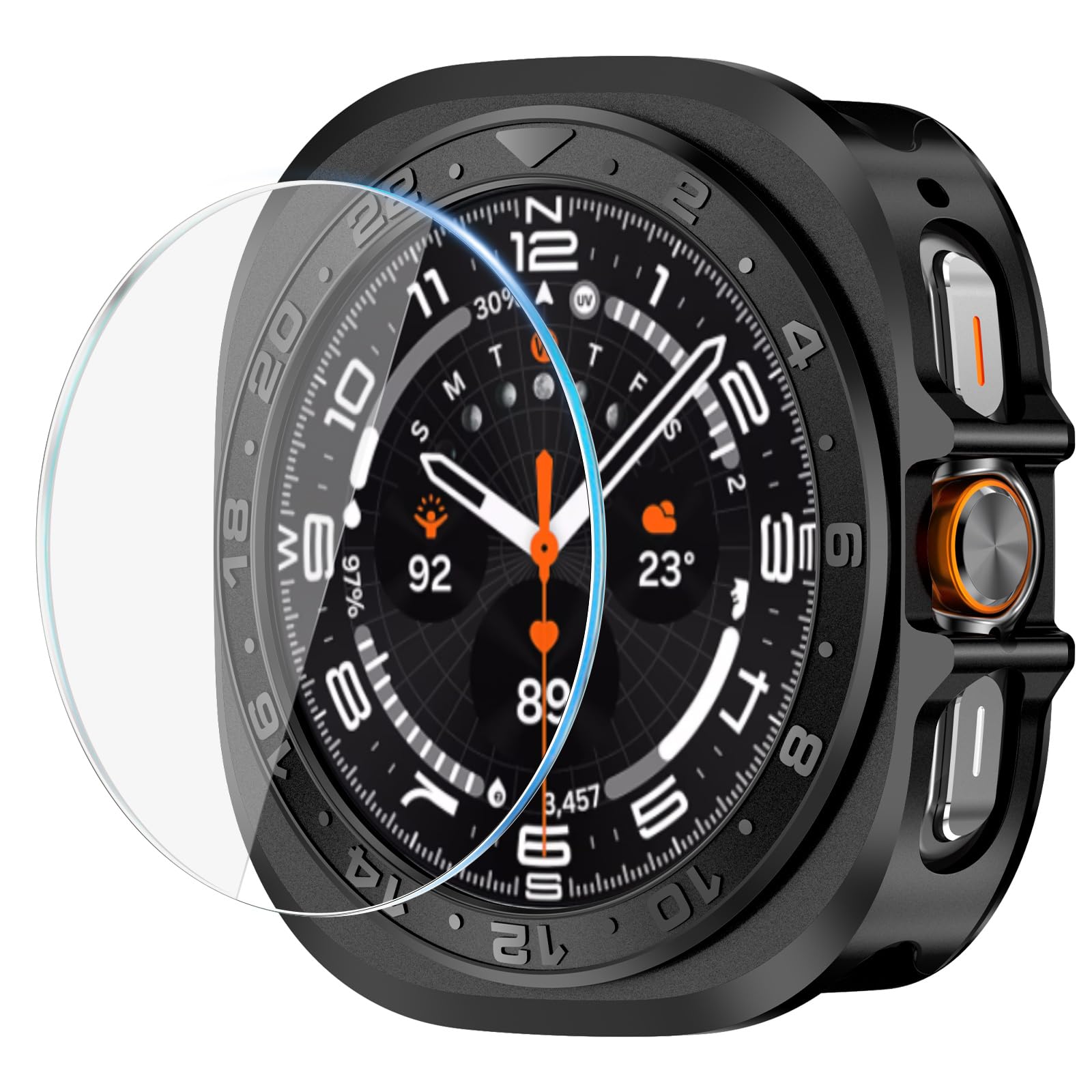 Funda para Galaxy Watch Ultra protector pantalla carcasa negra 47mm 8