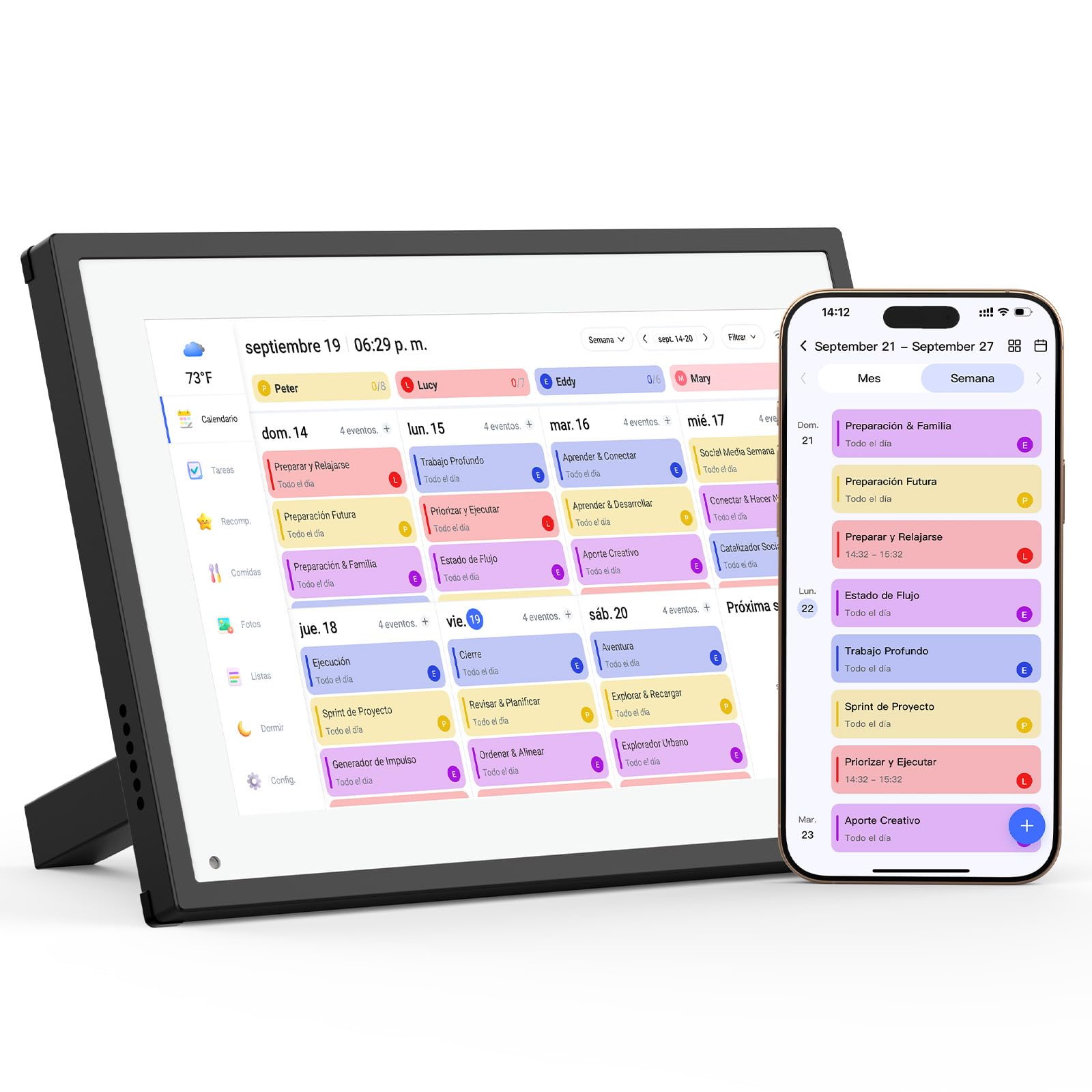 NEWYES Digital Wall Calendar, 10.1 Inches, Family Agenda with Touchscreen and Digital Frame for Daily Home Use, 32 GB Memory