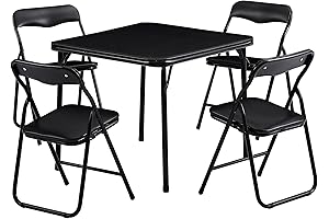 VECELO Kids Folding Table and Chairs Activity 5-Piece Playset with Ultra-Soft Padded...