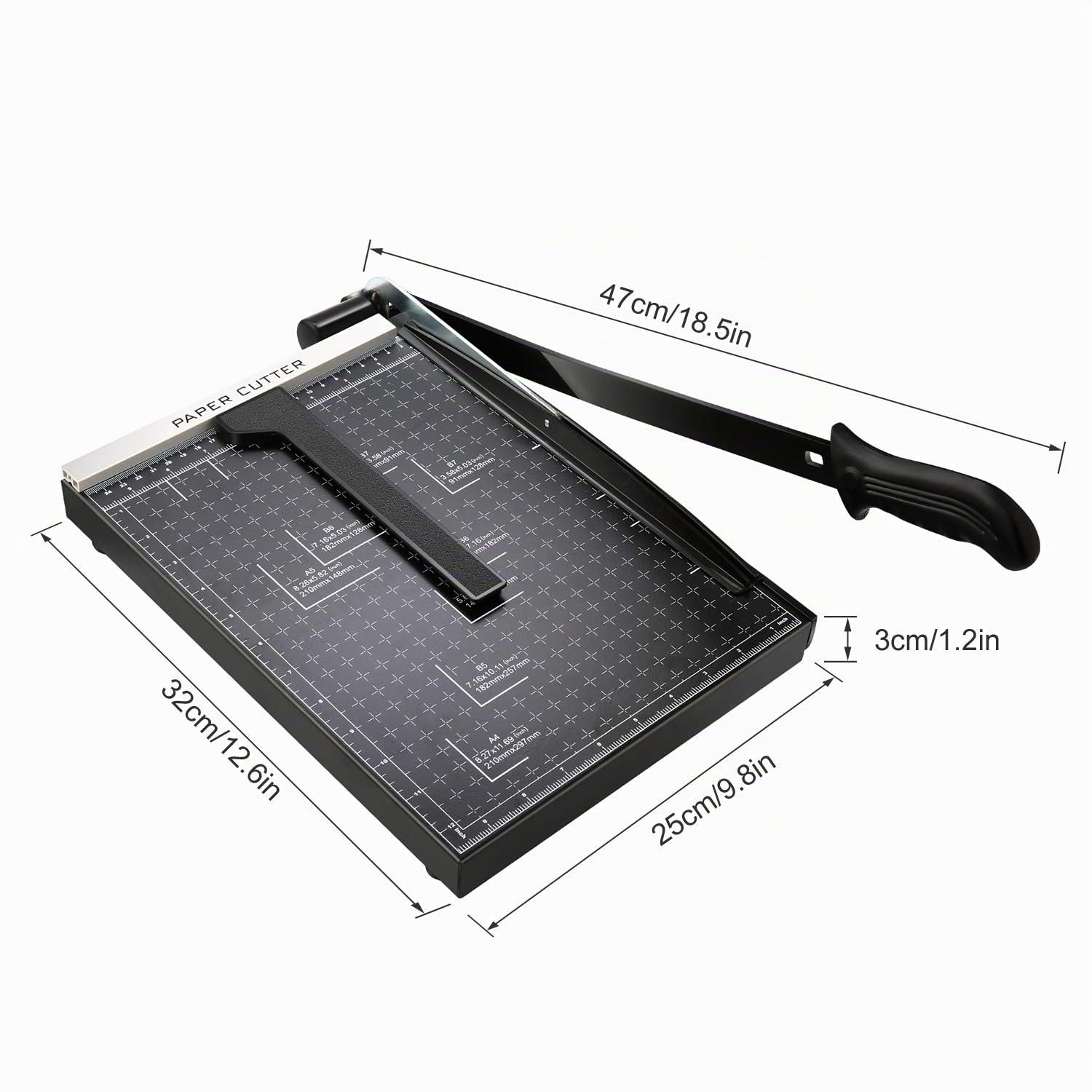 Nictemaw A4 Guillotina para Papel Profesional - 10 Hojas, Negro | Cortadora de papel de precisión con cuchilla segura. Ideal para proyectos creativos en oficina y escuela