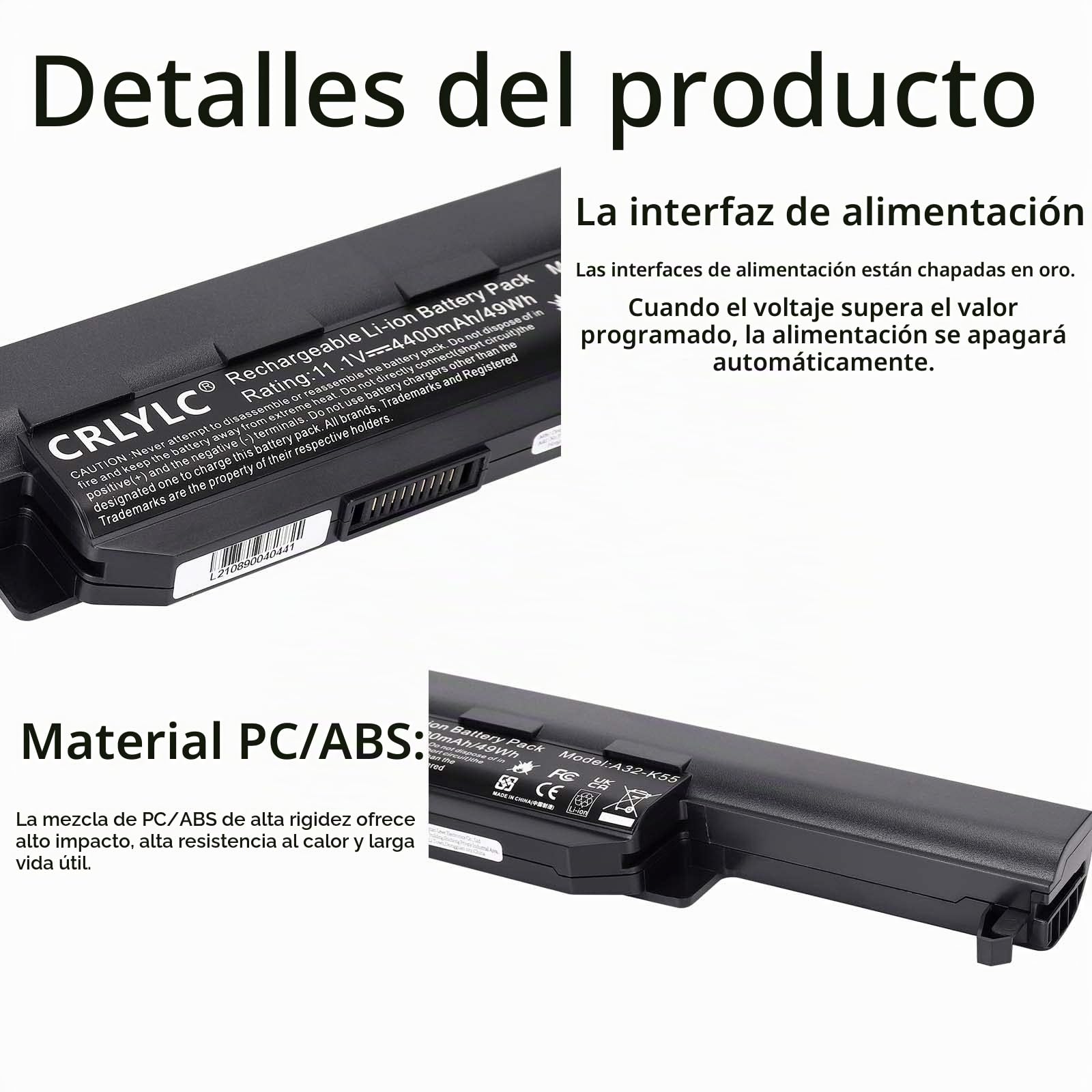 A32-K55 A33-K55 A41-K55 Batería de para Portátil ASUS A45 A55 K45 K55 K55A K55V K55N K55VD X75A X75V X75VD X55 X55C X55A F75V F75VB F75VC R400 R500 R500A R500D R500V R503U R503A R700 R700V