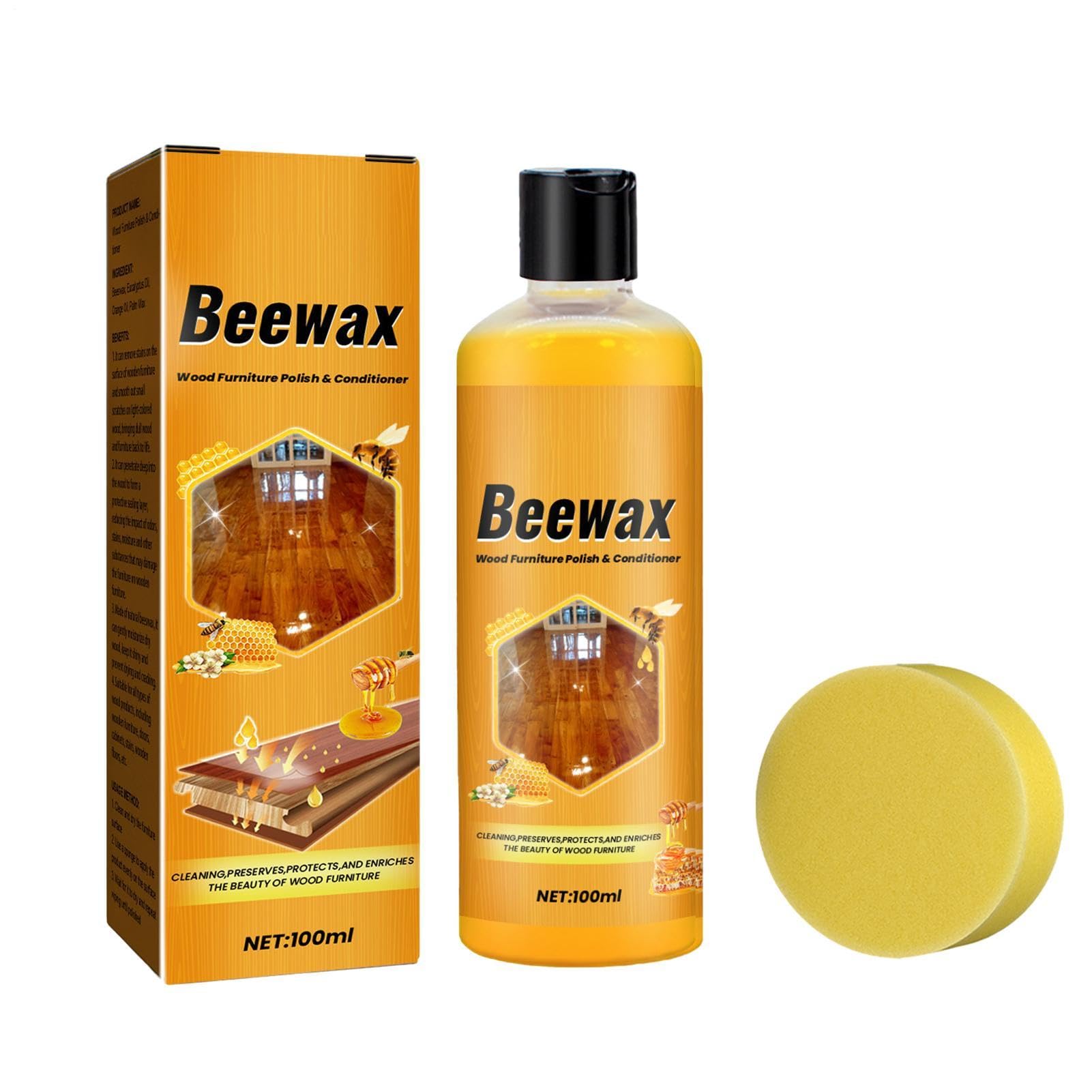 Agente Lucidante Per Mobili - 100ML Detergente Dor Pavimenti beewaxs, Lucidante Naturale Per Mobili, LucidantePer Legno A Lunga Durata Per Rimuovere Impronte Digitali, Tavoli, Battiscopa
