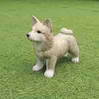 純銀　帖佐美行　長犬　約321g 置物 左向き柴犬 柴犬 犬 横向き オーナメント ガーデンオーナメント