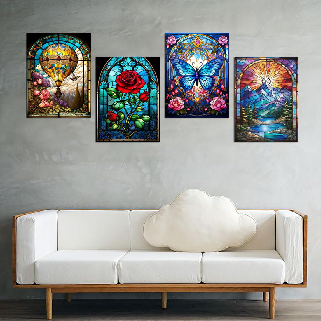 Muzagroo Art DIY Diamond Painting Kit Suitable for Adults 5D Diamond Art kit Beginner-Friendly Diamond Painting Rose Diamond Crafts 4Pieces Wall Art Suitable for Living Room and Bedroom - Image 2