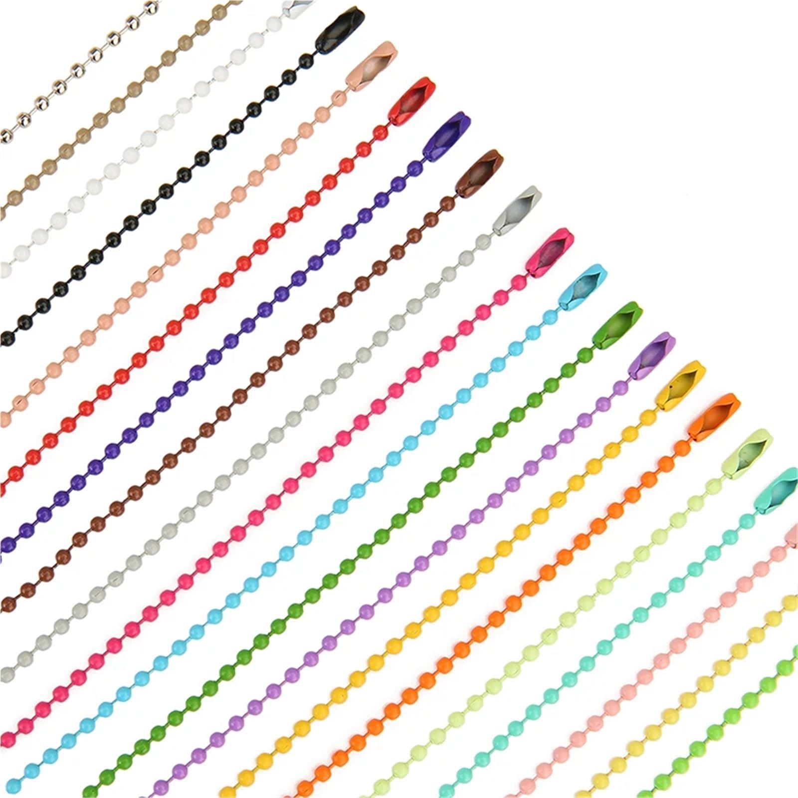 Łańcuszek kulkowy brelok 400 szt. Stop metali 12 cm łańcuszki z koralikami do klamry breloki wyrobu biżuterii(Color03)