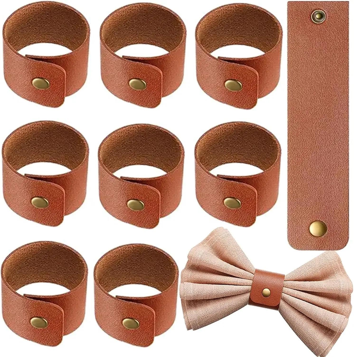 Vintage Leder-Serviettenring, Thanksgiving-Tischdekoration