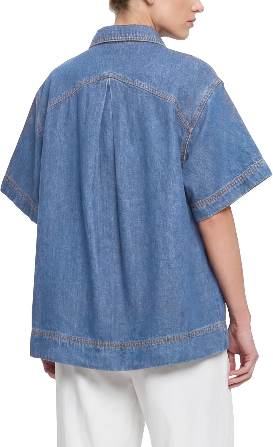 Women's Denim Shirt Button Down Jean Shirts Short Sleeve Blouses Casual Summer Tops Trendy Outfits 2026