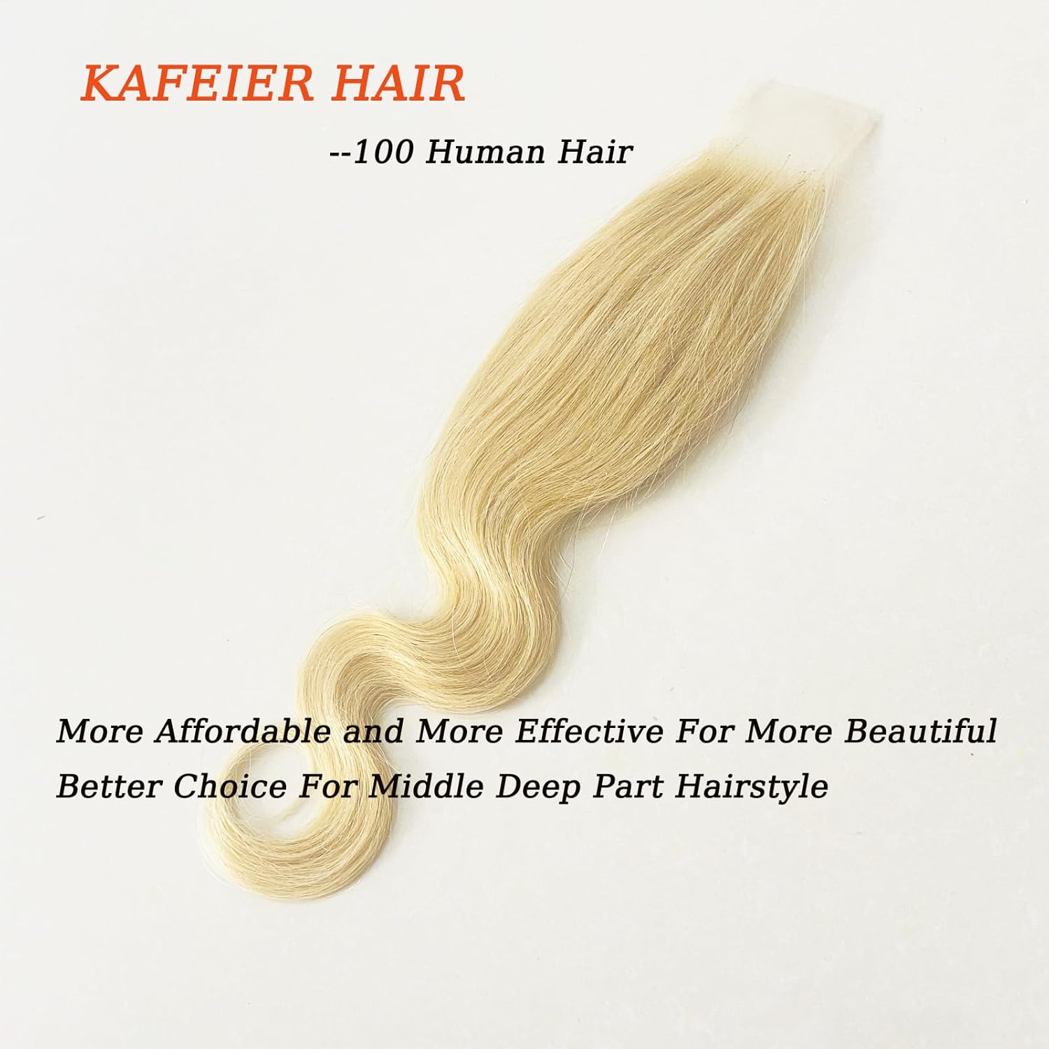 2x6 Transparent Lcae Blonde Closure Body Wave 100% Unprocessed Brazilian Virgin Remy Hair Middle Part 613 2x6 Closure With Baby Hair 12 Inch