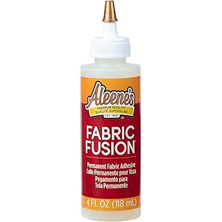 Aleene's Fabric Fusion Glue 4 oz, Nontoxic, Permanent and Washable Adhesive, Dries Flexible, Strong Bond on All Fabrics, Patches, Clothing, Denim, Polyester, Cotton, Felt, Flannel Materials