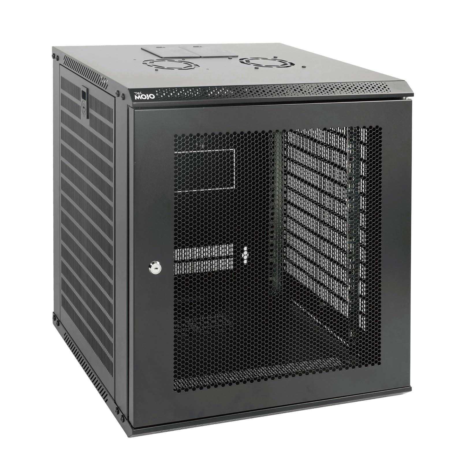Tecmojo Armadio di Rete 19 Pollici 12U Server a Parete Profondità 450mm Rack IT Porta Forata Nero