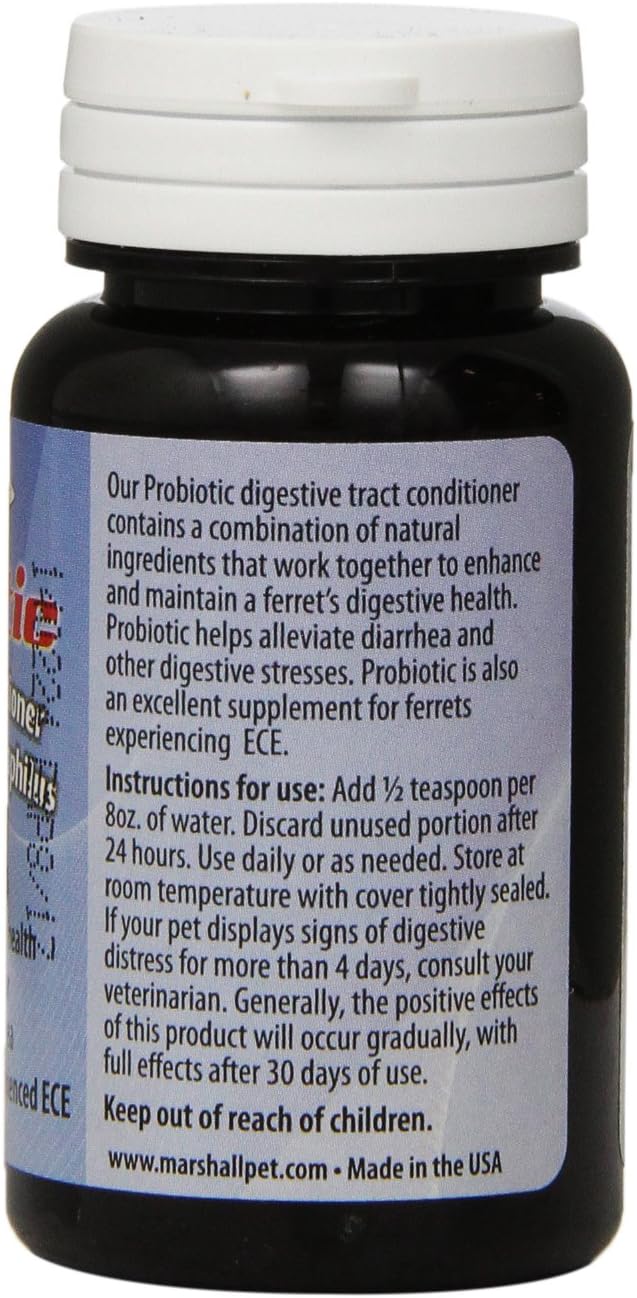 Marshall Pet Products Natural Probiotic Pet Digestive Tract Conditioner Supplement Eases Digestive Stress, ECE and Diarrhea in Ferrets and Small Animals, 1.7 oz : Pet Supplies