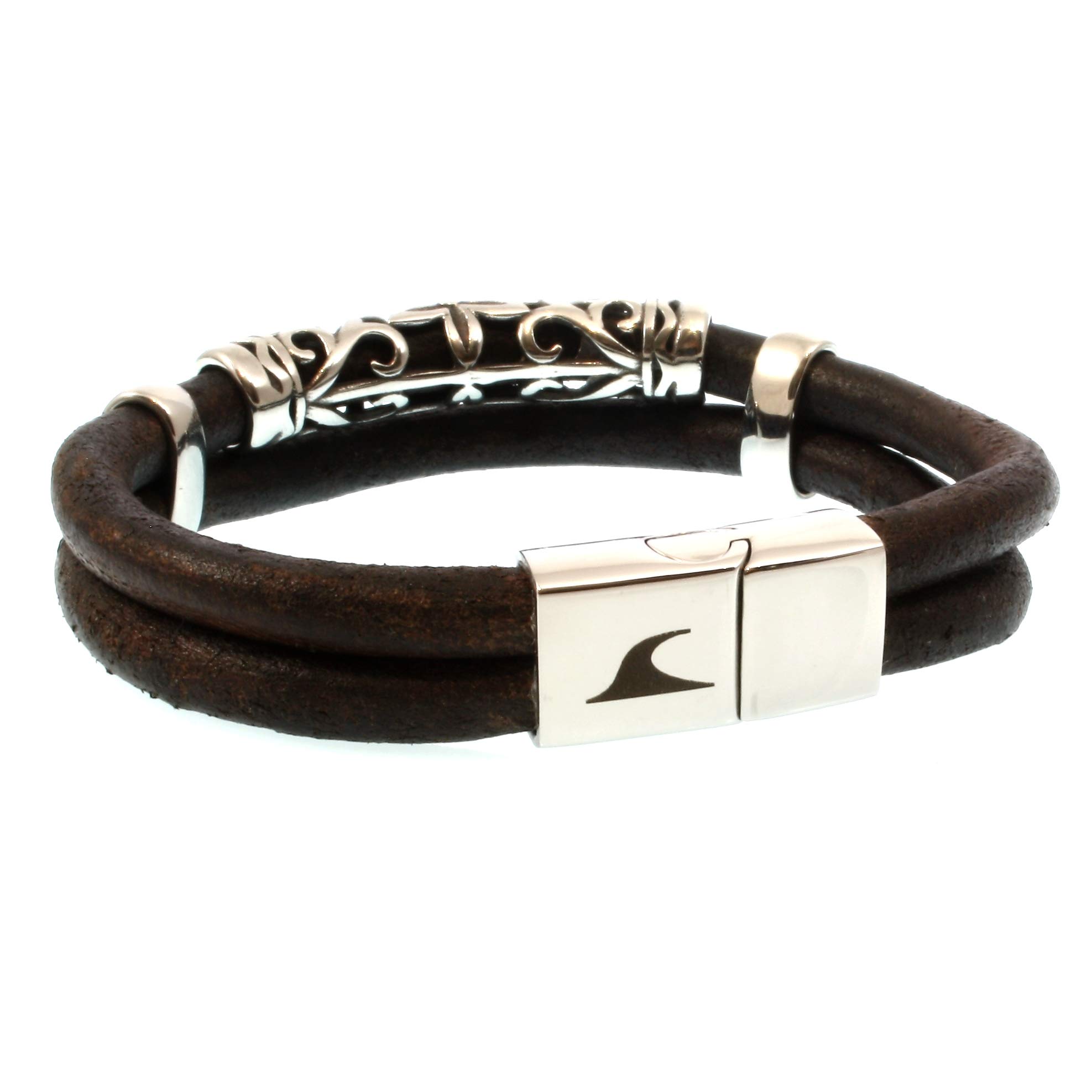 Echt Leder-Armband XO R Braun Männer Herren