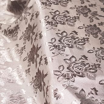 Kayla Mocha Polyester Floral Jacquard Brocade Satin Fabric by the Yard - 10004