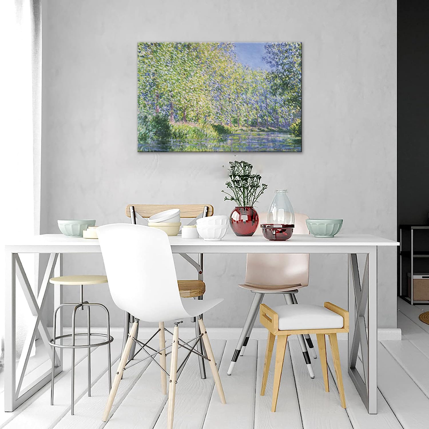 Amazon.co.jp: クロード・モネ 絵画 ポスター 緑の風景画 アートパネル