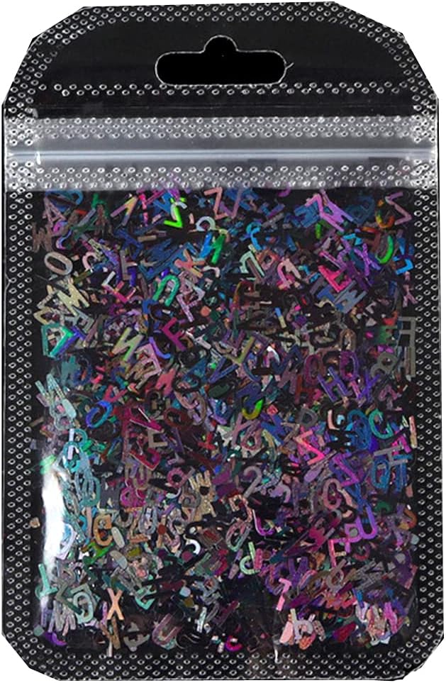 Sparkle English Letters Glitter Sequins, Crystal UV Epoxy Resin Mold Fillings, for 3D Holographics Nail Art