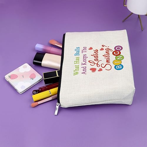 Miniatura 5 de Sazuwu Regalo para amantes del bingo para mujeres, bolsa de maquillaje, jugador de bingo, regalo de juego de bingo, bolsa de cosméticos, regalo para