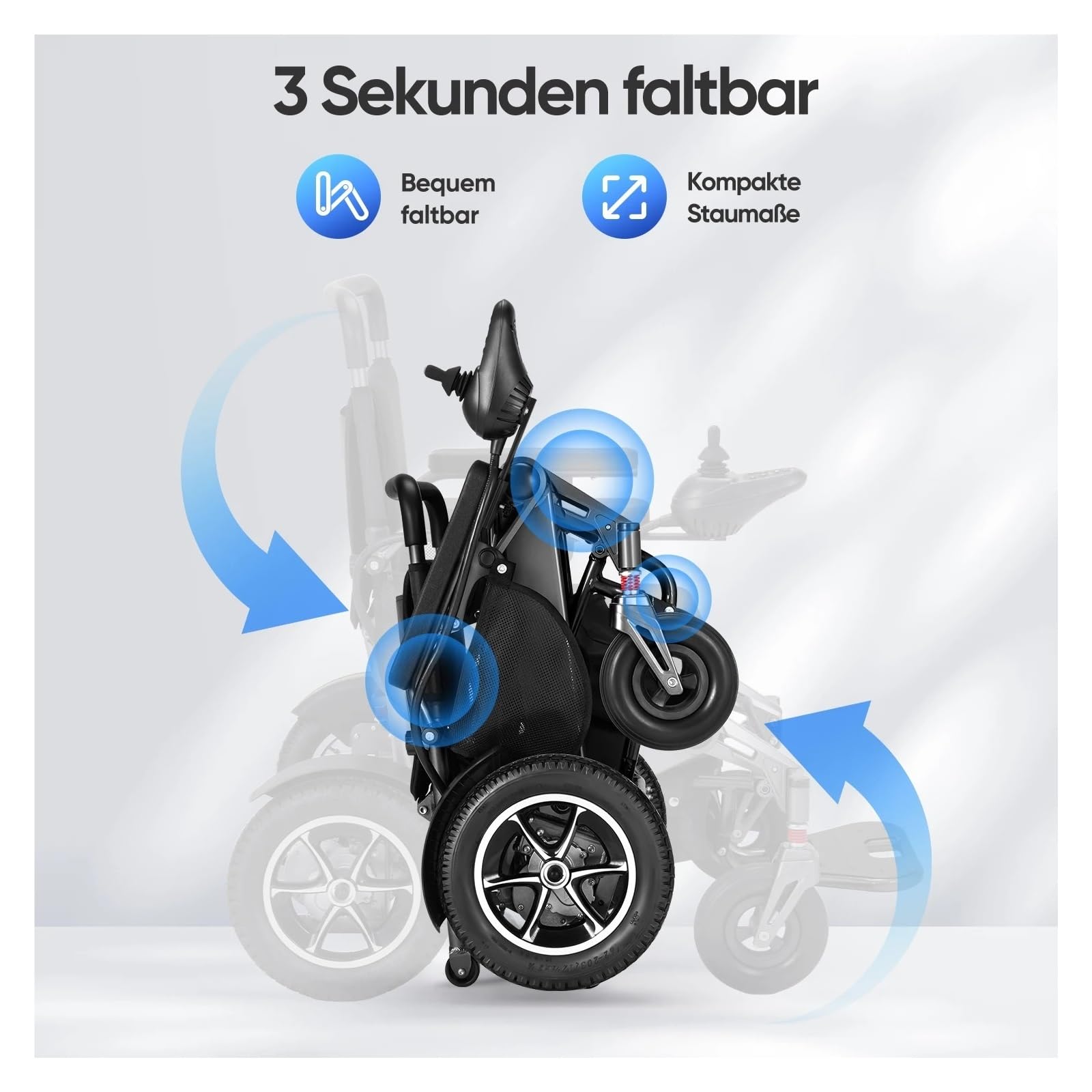 Sedia A Rotelle Elettrica Portata Di Viaggio 30KM A In Alluminio Da 500 W Pieghevole Leggera E Resistente Alle Intemperie Comodo E Facile Da Usare