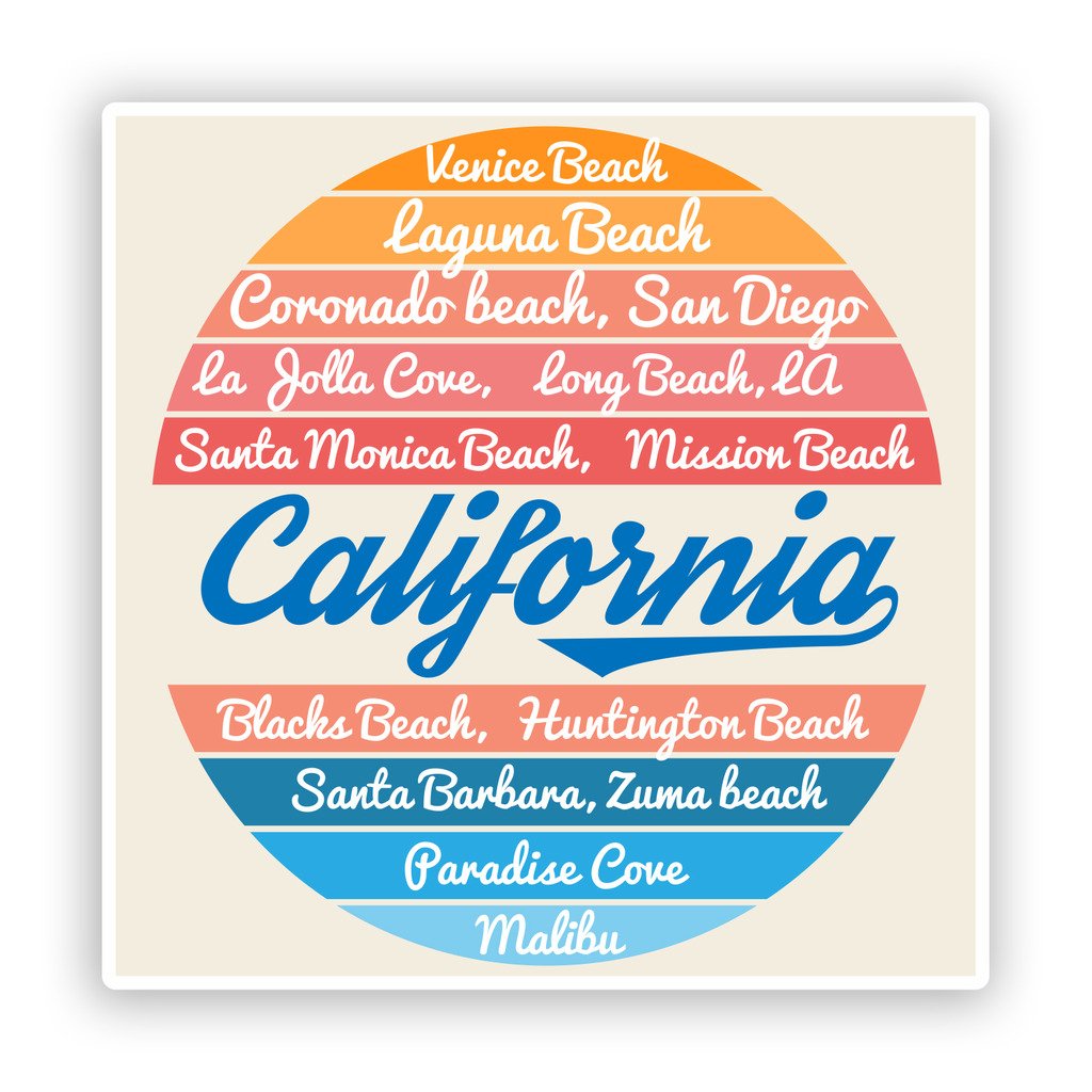2 x 30cm/300mm California Adesivi vinilici bagagli di viaggio #7451