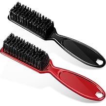 Patelai 2 Pcs Black Barber Blade Cleaning Brush for Clipper Cleaning Nail Cleaner Styling Brush for Fades Tapers Trimmer Manicure Salon Red