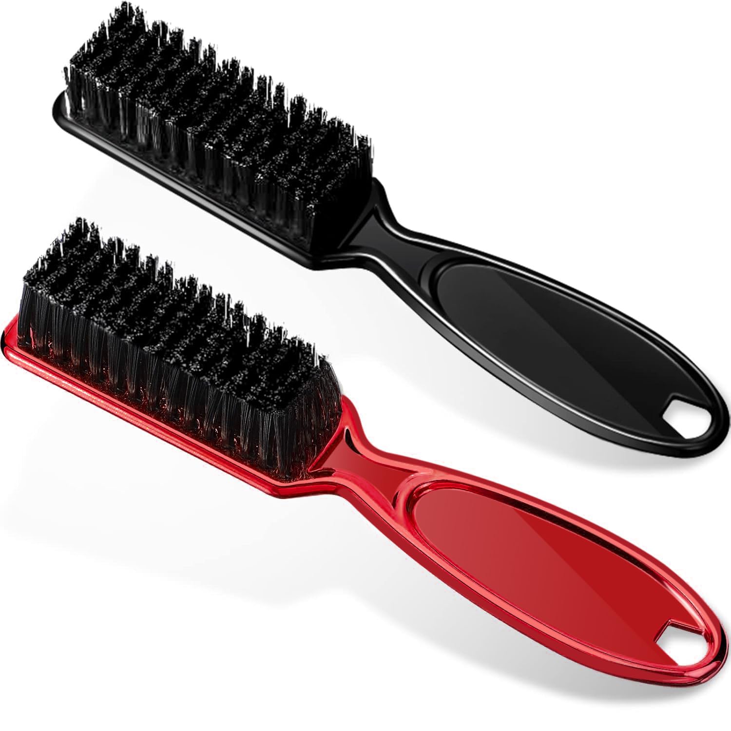 Patelai 2 Pcs Barber Blade Cleaning Brush for Clipper Cleaning Nail Cleaner Styling Brush for Fades Tapers Trimmer Manicure Salon(Black, Red)