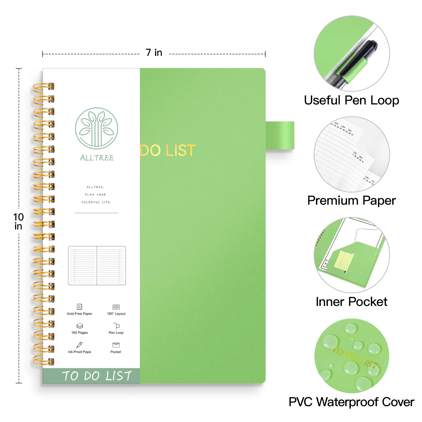 Snapklik.com : ALLTREE To Do List Notepad Spiral Planner, Daily Task ...