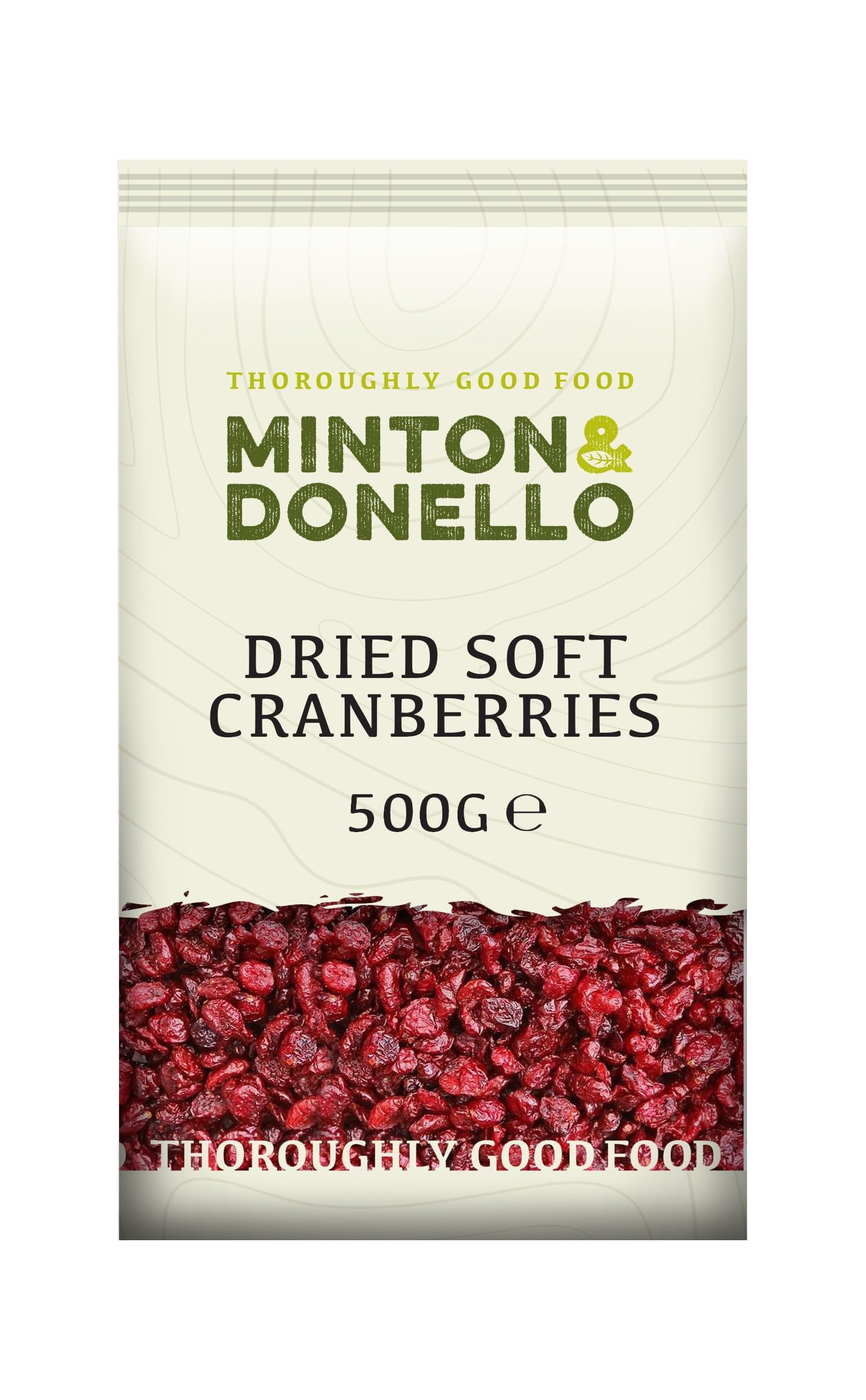 Minton & Donello 500g Dried Soft Cranberries - Ideal for Snacking and Baking