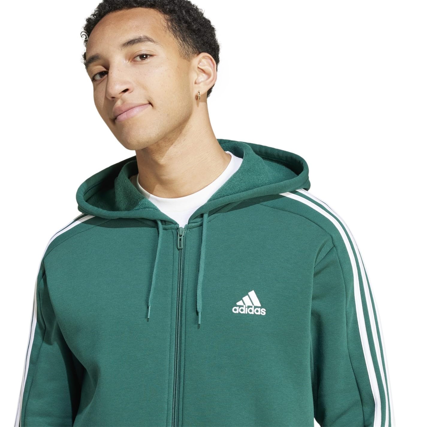 Adidas Essentials Fleece 3-Stripes Full-Zip Hoodie Hoodie con Zip Uomo