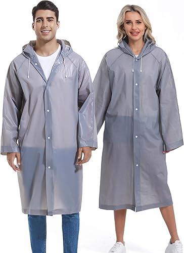 Miniatura 6 de 2 ponchos de lluvia reutilizables para adultos, abrigos de lluvia Borogo para adultos, chaquetas impermeables para hombres y mujeres