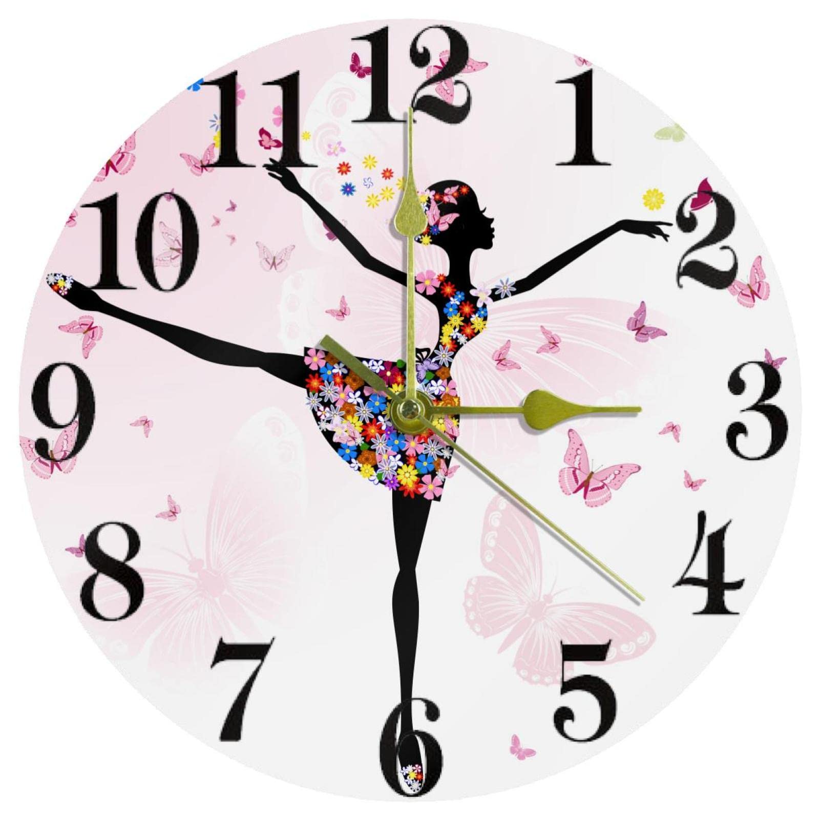 Horloge murale silencieuse Dancing Girl 25.4 cm quartz