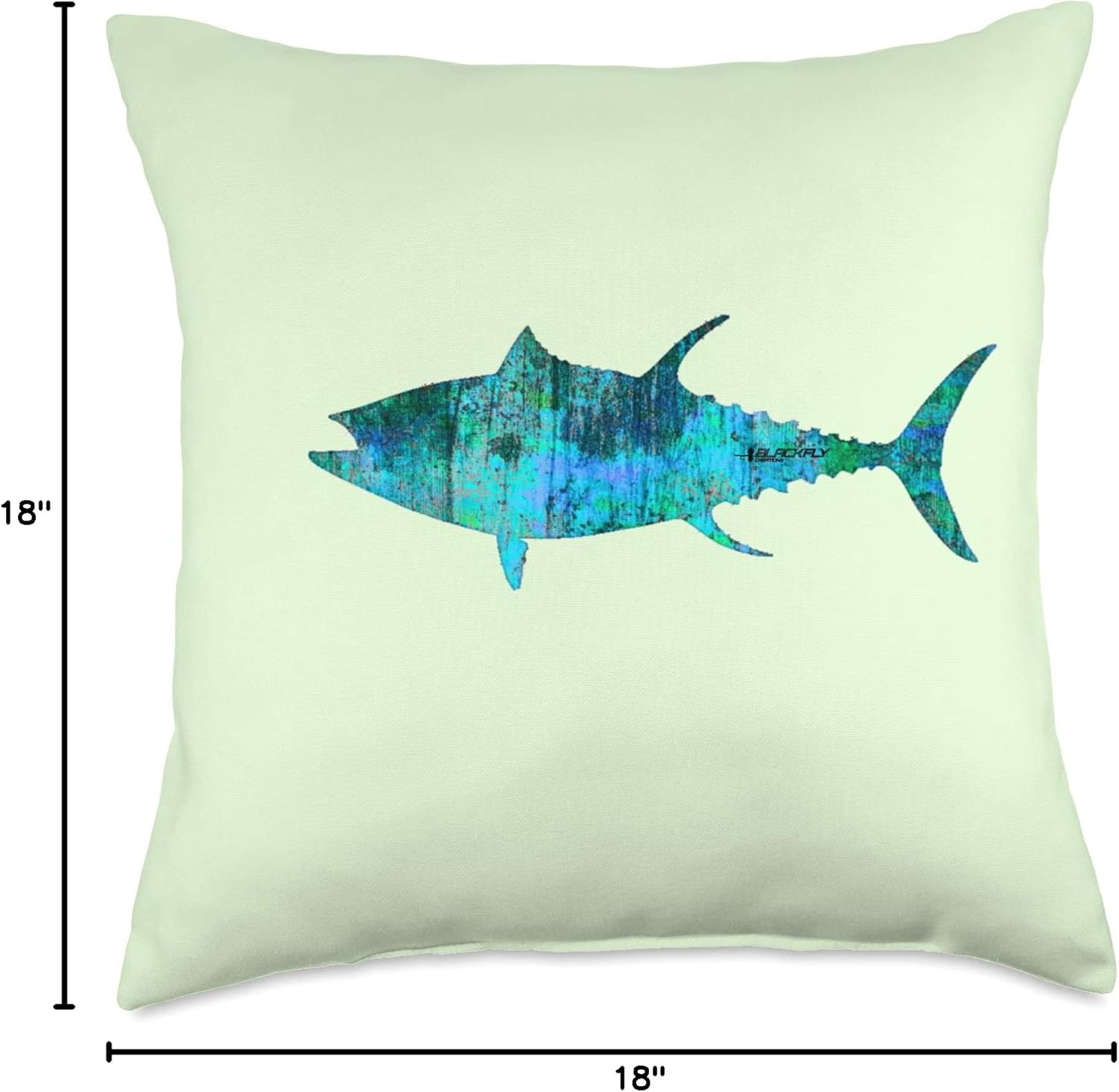 Saltwater Nautical Beach Bluefin Tuna Fishing Decor Pillows Throw Pillow