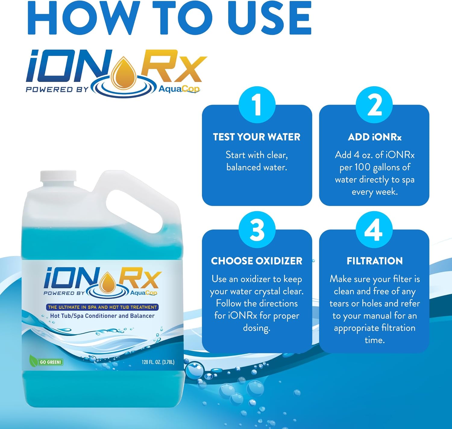 Hot Tub Chemicals & Spa Patented Copper Ion Solution - Crystal Clear Water Treatment, All-in-One Balancer & Conditioner, Sensitive Skin Safe - Image 4