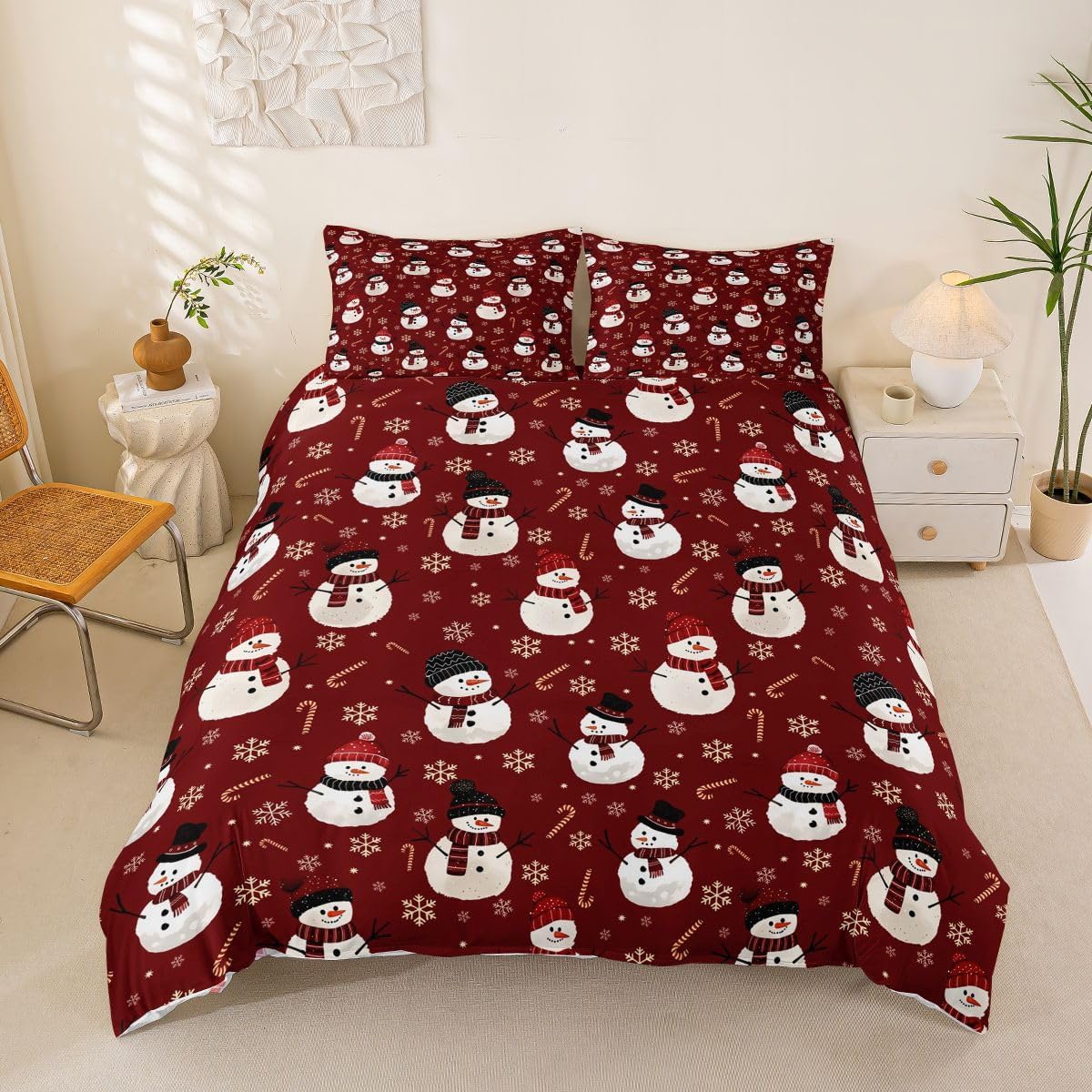 Castle Fairy Kawaii Snowman Duvet Cover Set Full Size