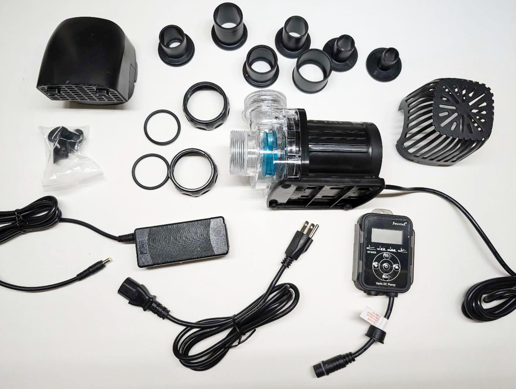 Jebao Jecob EP6500 - Pompa di ritorno per acquario DC con controller LCD, 1717 GPH /6500LPH, sollevamento massimo 4,5 m, velocità regolabile, acquari, stagni, fontane, pozzetto, idroponica, ultra