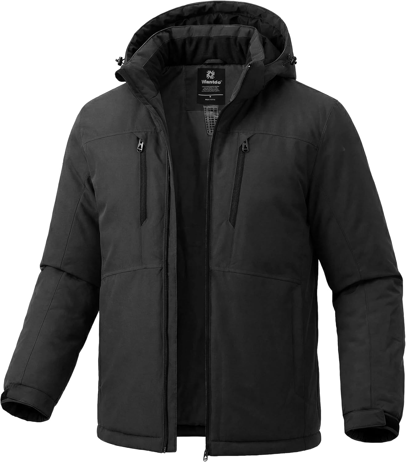 wantdo Men's Mountain Waterproof Ski Jacket Winter Snow Coat Windproof Raincoat