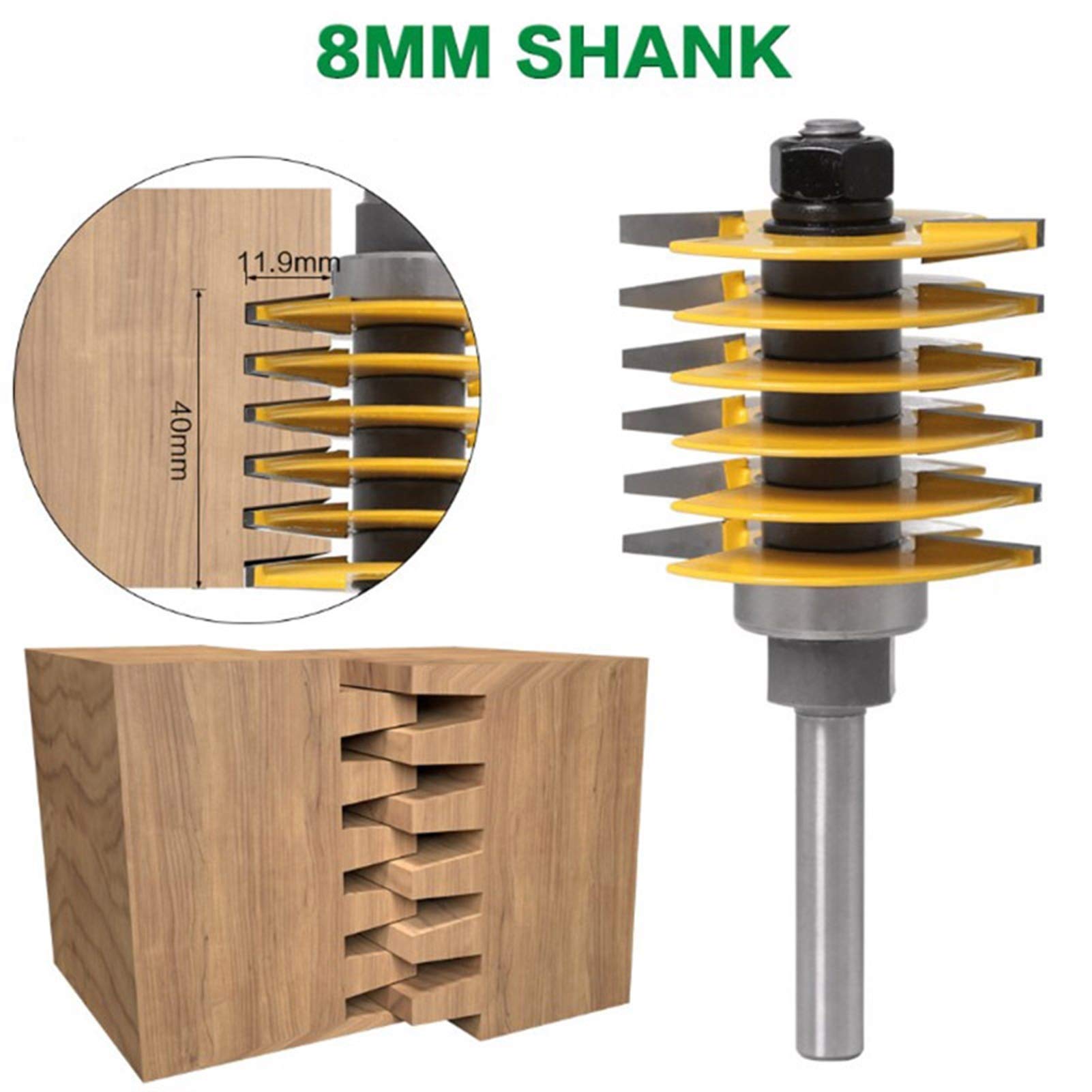 Tondeuse à bois Zkenyao, fraise de toupie 8mm/12.7mm, queue 2 dents, coupeur réglable