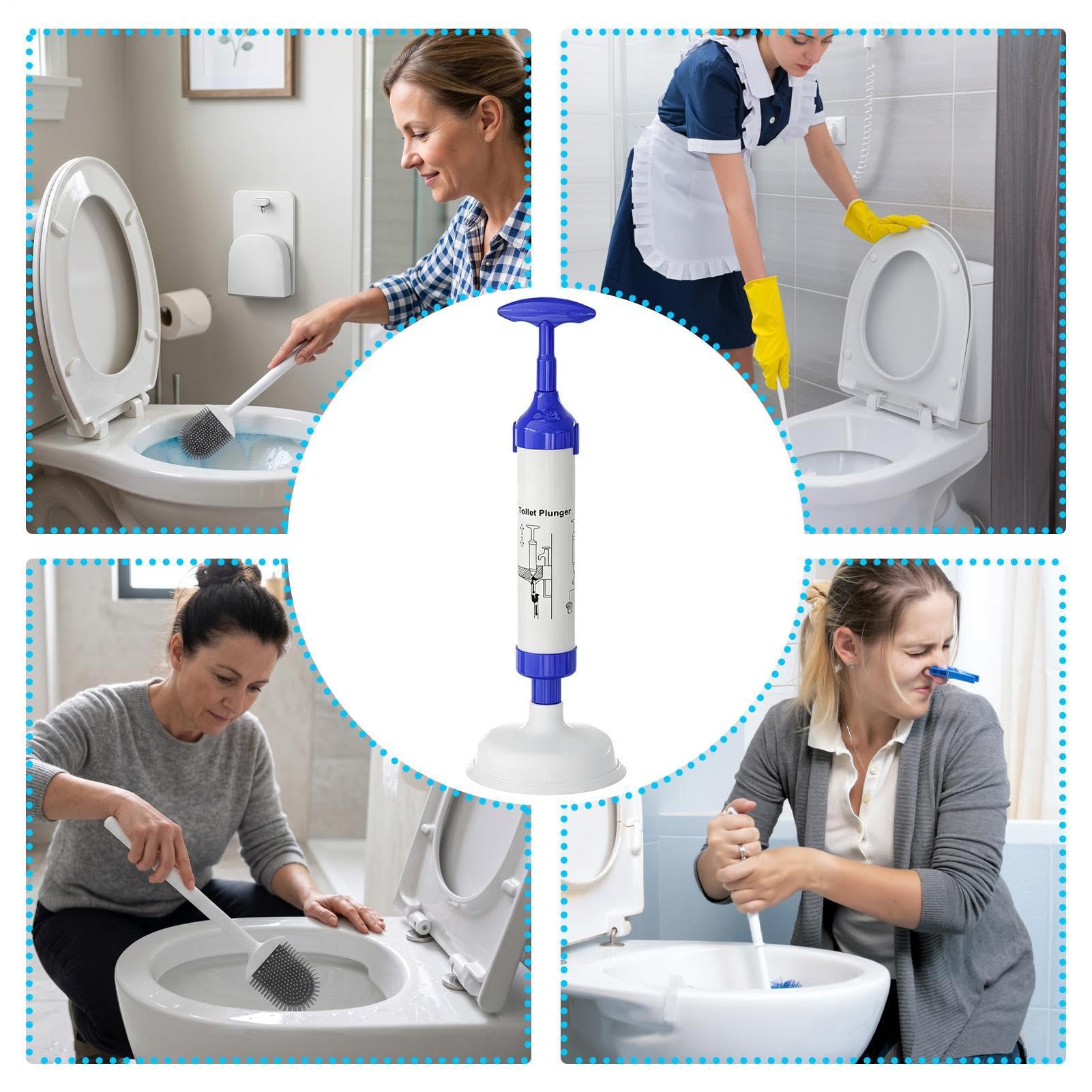 Desatascadores de Inodoro para Baño Ergonómico, Antideslizante y de Alta | Desatascadores de Inodoro WC para Desagües del Suelo Baños, Aseos, Cocinas, Dormitorios, Apartamentos y Hogar