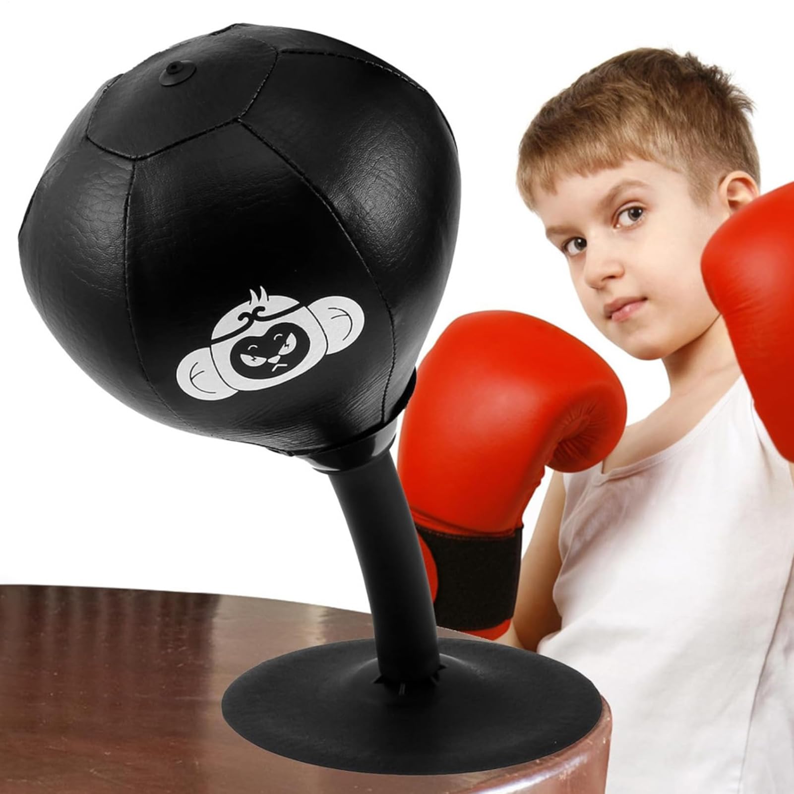 Saco de Boxeo con,Saco de Boxeo con - de Boxeo de Escritorio para Entrenamiento de Boxeo,de de Mesa con succión Fuerte para Adultos y niños, Juguetes de relajación para Dormitorio