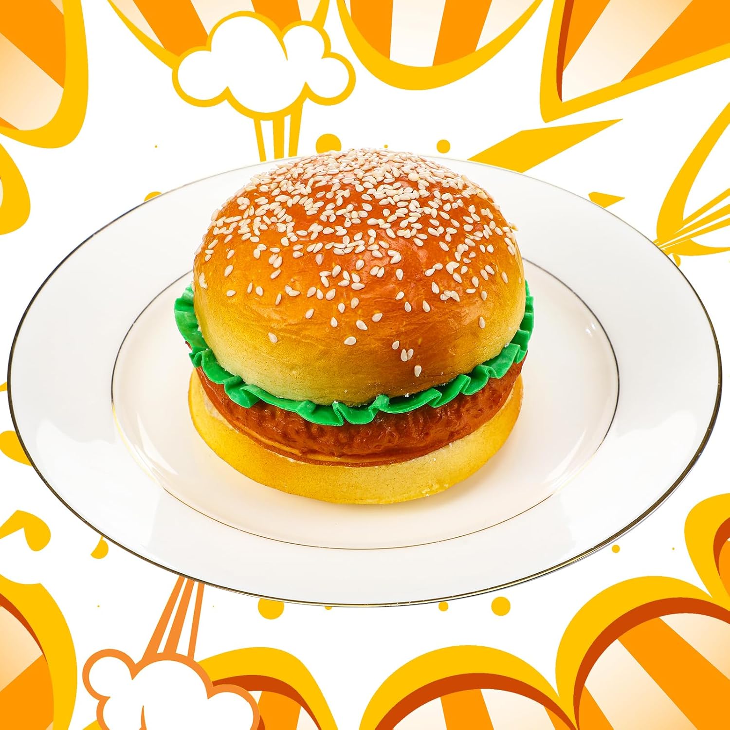 12 Pcs Artificial Hamburgers Realistic Fake Food Bread Model Photography Prop for Kitchen Food Fake Display Home Kitchen Party Decoration