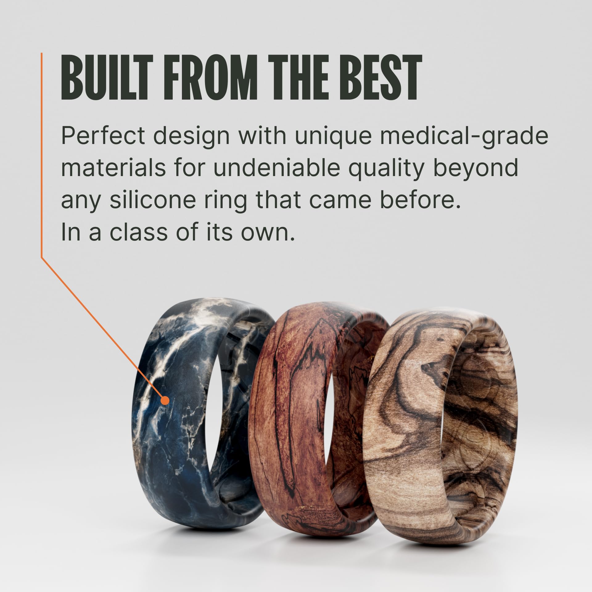 Groove Life Mossy Oak Camo Silicone Ring Breathable Rubber Wedding Rings for Men, Lifetime Coverage, Unique Design, Comfort Fit Ring
