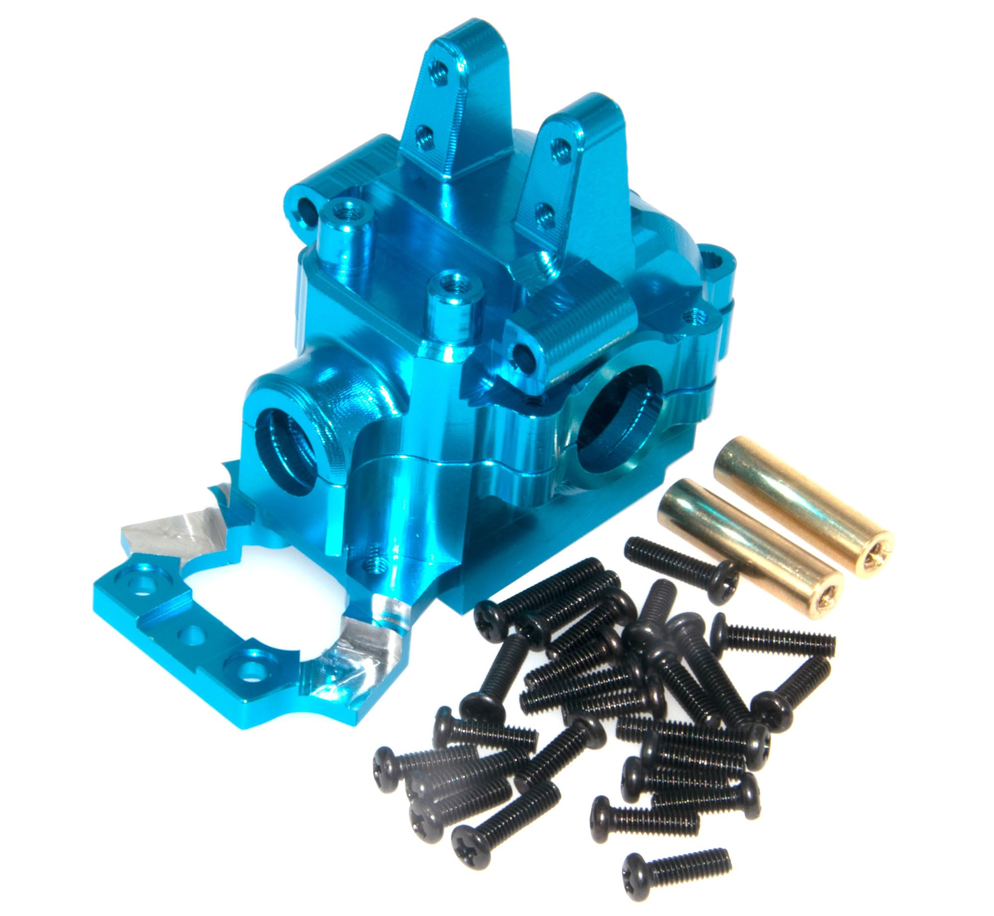 LJXSZ Front Gearbox Cover Compatible with 1/14 MJX Hyper Go Upgrade 14301 14302 14303 14209 14210 Rc Car Aluminum Alloy Gear Box Transmission Shell Case Part(Blue)