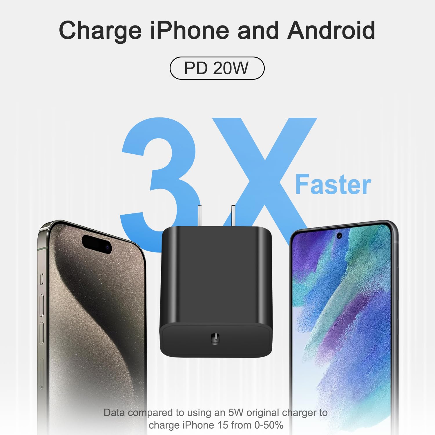 iPhone 16 Fast Charging USB C Charger Block With 6FT Cable for iPhone 16/15 Series, Samsung - Type C, Black