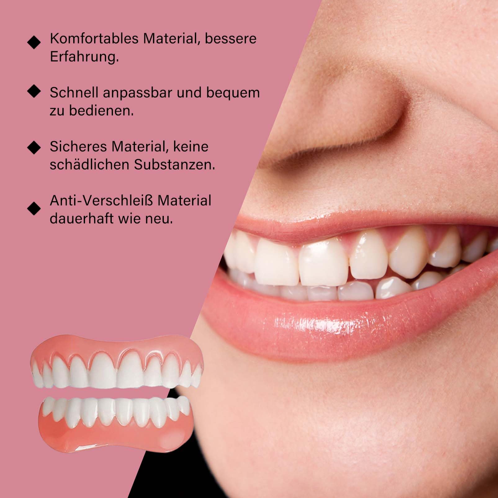 Denture Silicone Reline Kit, zestaw do protez silikonowych, tymczasowe protezy zębowe, tymczasowe zęby