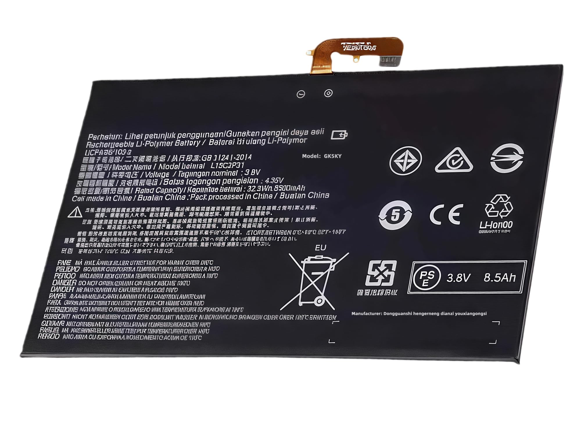 32.3Wh L15C2P31 Laptop Notebook Battery 8500mAh Replacement for Lenovo Yoga Book YB1-X91F YB1-X91L YB1-X90F YB1-X90L ZA15 ZA16 ZA0W ZA0V Series SB18C04740 SB18C14796 SB18C46550 High performance
