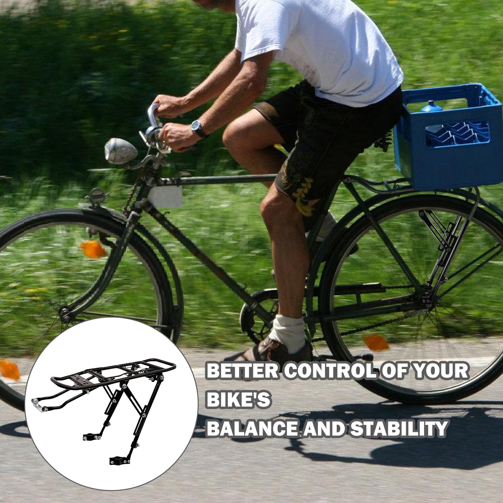 Portaequipajes Para Bicicleta, Universal, Portaequipajes Ajustable