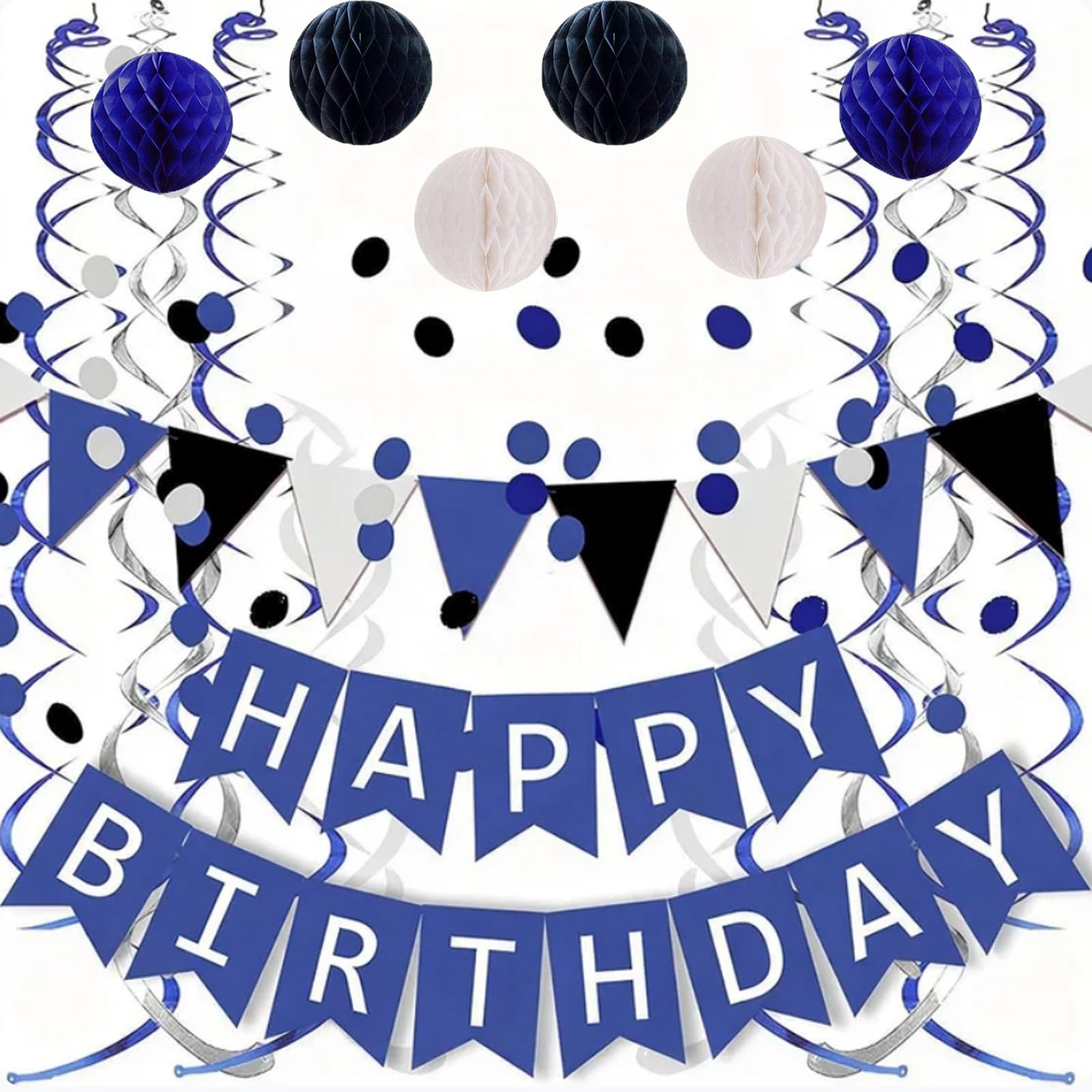 Happy Birthday Girlande Blau Geburtstagsdeko Jungen mann Par