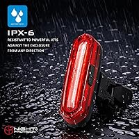 Vista 7 de DUO-120 Rear Bike Light – USB-C Rechargeable Red & White LED – Flashing Strobe Tail Light for Bicycle Safety – Adjustable Angle for Seat Post, Fork