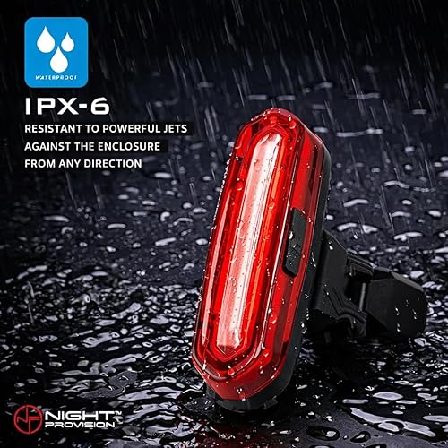 Miniatura 7 de DUO-120 Rear Bike Light – USB-C Rechargeable Red & White LED – Flashing Strobe Tail Light for Bicycle Safety – Adjustable Angle for Seat Post, Fork