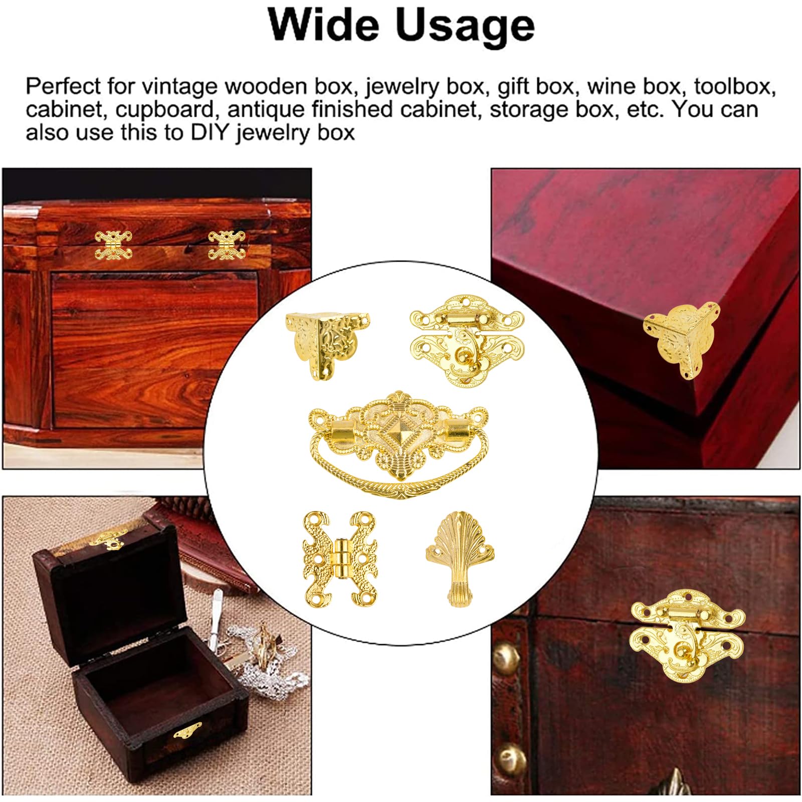 MOROBOR Boîte à Bijoux Antique, Loquet Antique, Loquet Papillon