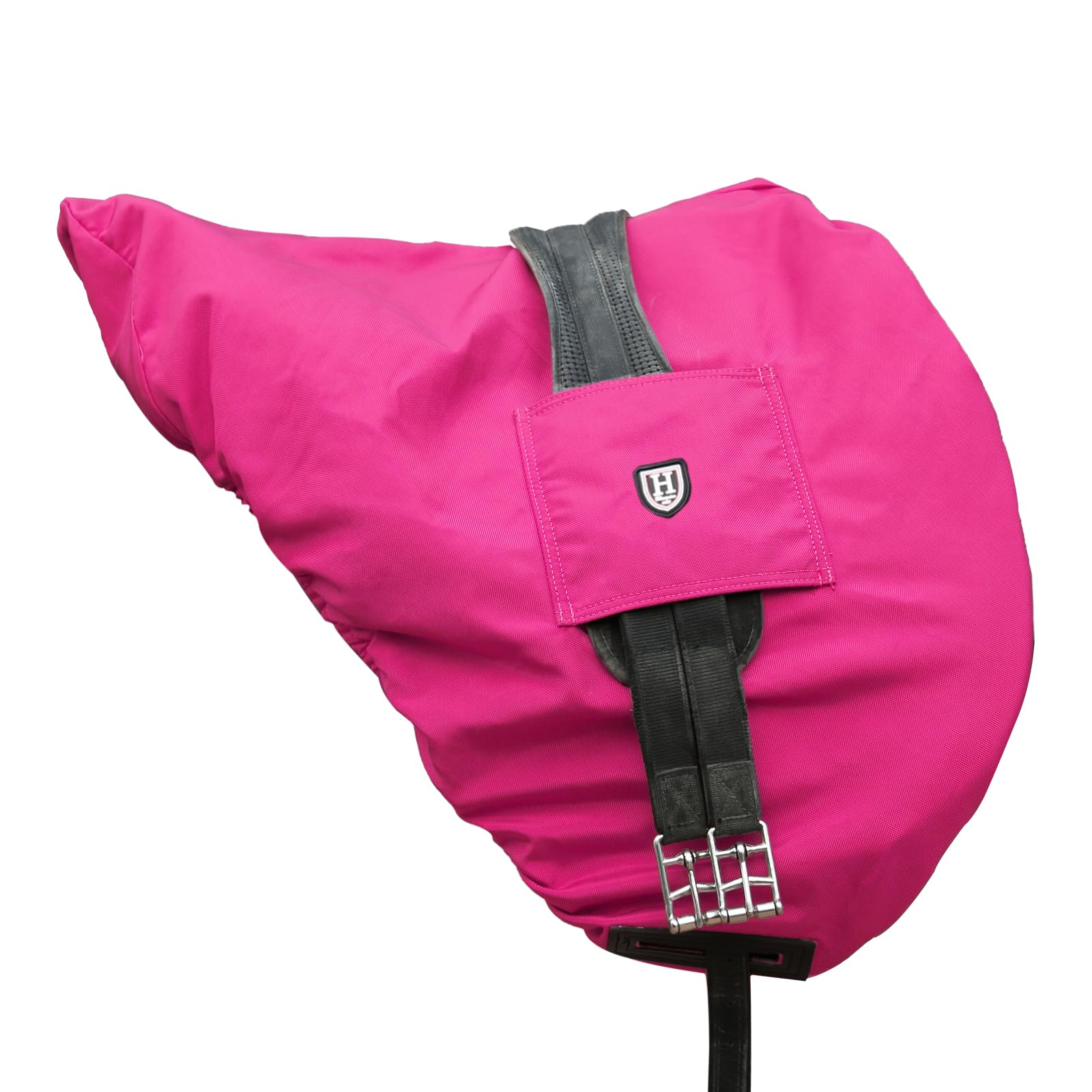 Harrison Howard Premium English Saddle Cover, Waterproof/Breathable Fleece-Lined Long-Lasting Outer Damage Protection Dressage Saddle Cover - Magenta