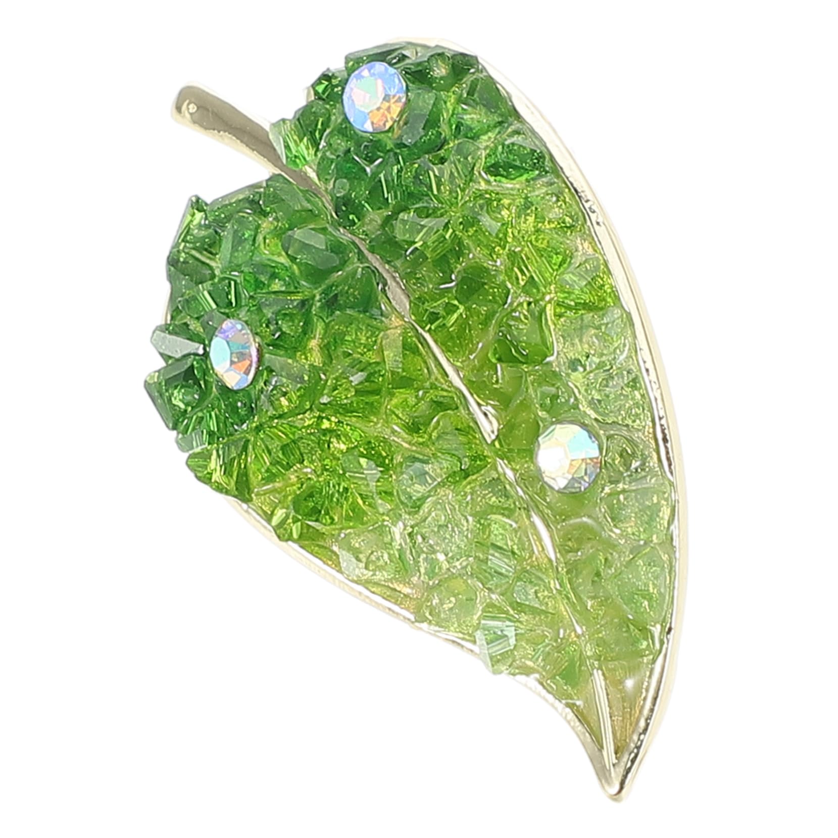 jewellery Liść modna biżuteria vintage szalik dekoracja pinów jesienne broszki kobiety metalowe na ubrania urodzinowy broszka zielony diament jewellery